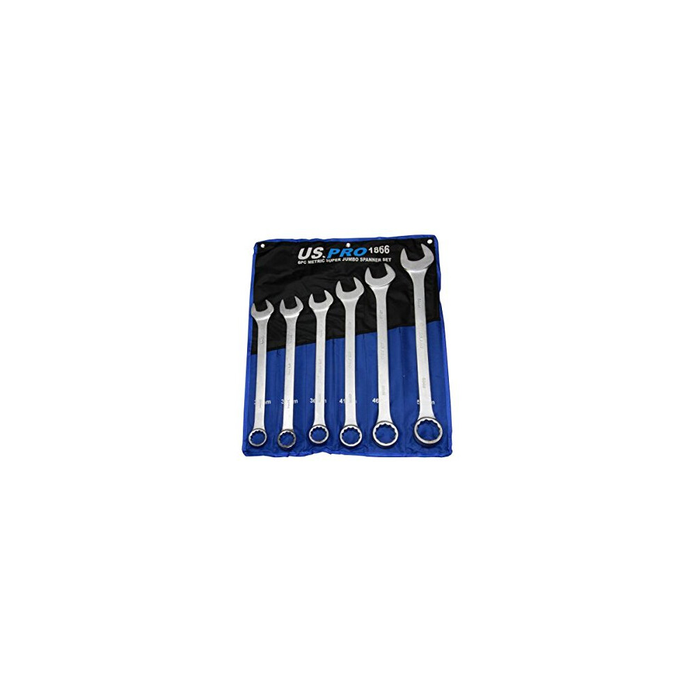 Us Pro 6 Piece Super Jumbo Combination Spanner Set Wrench 33-50Mm B1866 5051217138371