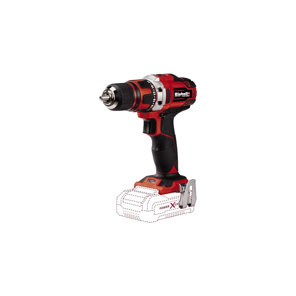 Einhell Drilling Driver Te-Cd 18/40 Li-Solo Power X-Change (Lithium-Ion (Li-Ion, 18 V, Maximum Torque 40 Nm on 21 Levels, Softgrip, Without Battery