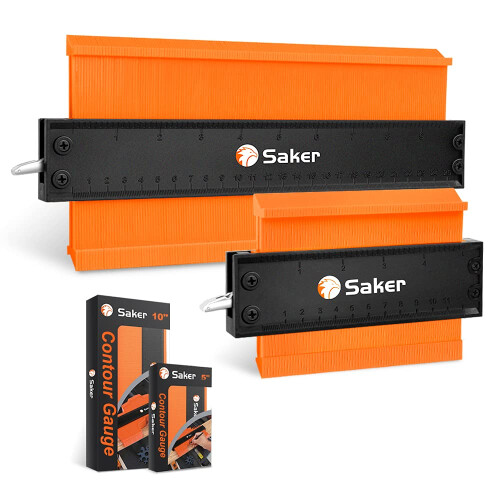 Saker Contour Gauge Profile Tool Adjustable Lock Precisely Copy Irregular Shape Duplicator Welding Woodworking Tracing 2pcs 5 10 Inch 12 25 cm