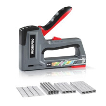 WORKPRO 6 in 1 Multifunctional Wall Stapler with 4000 Staples Manual Stapler for Fixing Hardware Furniture Decoration Door Window Cabinet