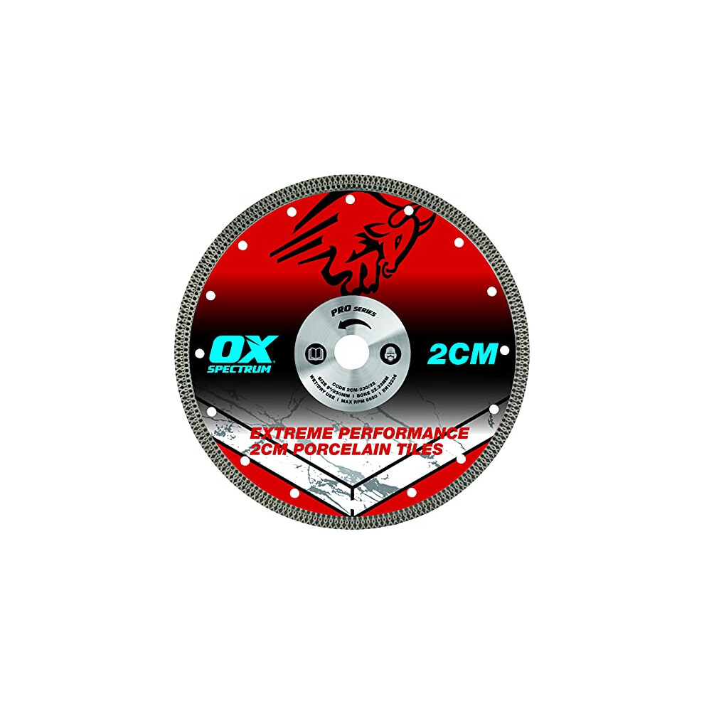 Ox Pro 2Cm Porcelain Cutting Blade - 230/22.23Mm, Blue 5051217142606