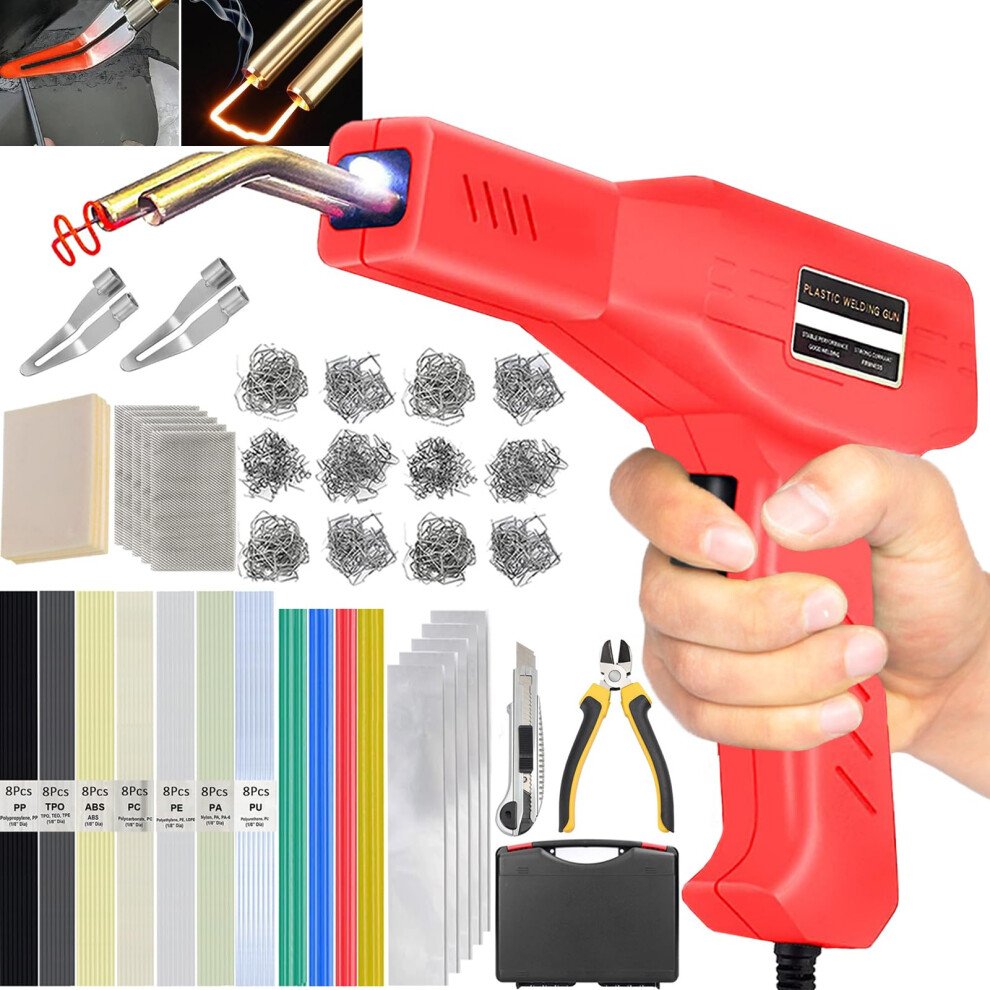 150W Plastic Welding Kit&Plastic Welder,2 In1 Plastic Welder Gun Soldering Kit,Hot Stapler Plastic Welding Car Bumper Repair Kit With 64Pcs Plastic 5051217140862