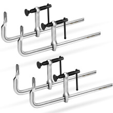 SHALL 4-Pack Bar Clamps Set, 12-Inch Light-Duty Drop Forged Steel Bar Clamps, Steel F Clamps with Max 450Lbs Load Limit for Welding, Woodworking,