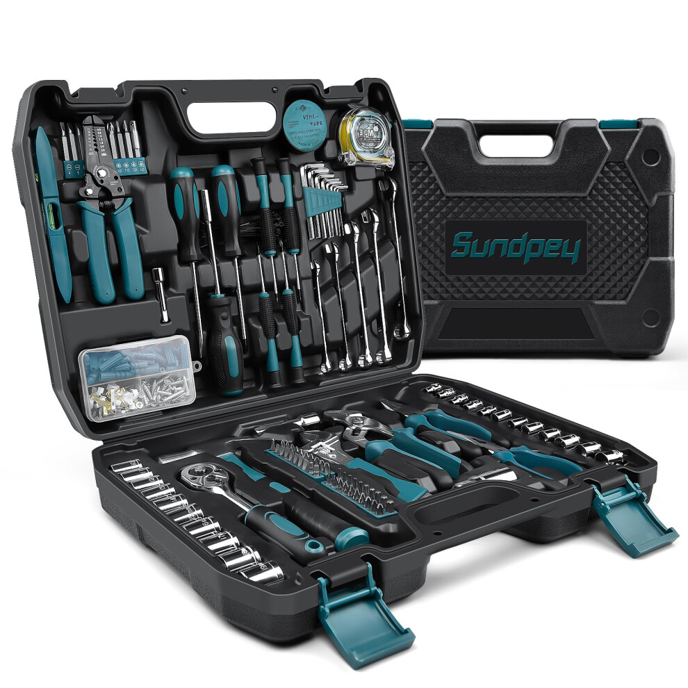 Sundpey Home Tool Kit 281-PCs - Protable Complete Basic Hand Repair General Tool Sets for Men Women - Tool Set with Socket Wrench Set & Screwdriver