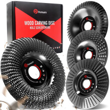 Pomsare Angle Grinder Wood Carving Disc 115mm, 4 PCS Wood Grinding Wheel, Angle Grinder attachments, Grinder Shaping Disc for Angle Grinders with