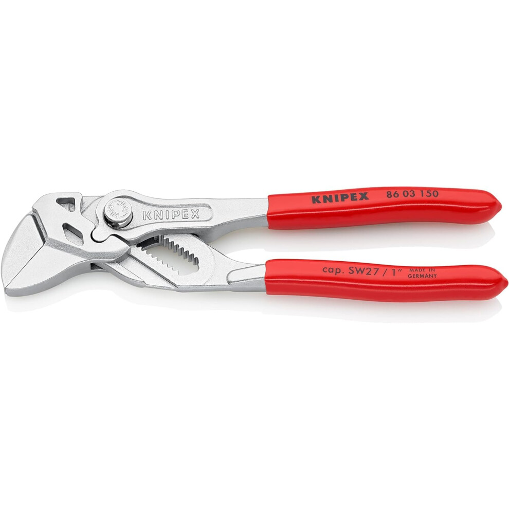 Knipex Pliers Wrench pliers and a wrench in a single tool chrome-plated, plastic coated 150 mm 86 03 150