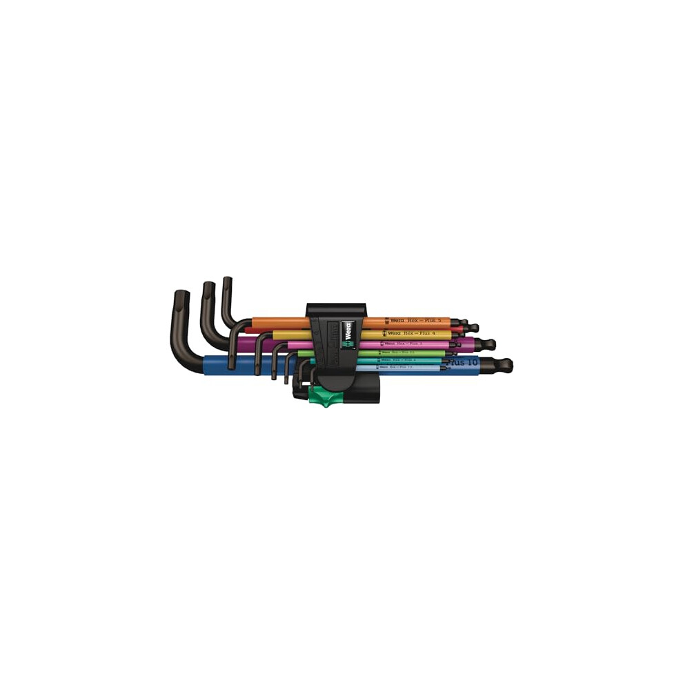 Wera 950 Spkl/9 Sm N Sb Multicolour Blacklaser L-Key Set, 9Pc, Metric, 1.5-10Mm, 05073593001
