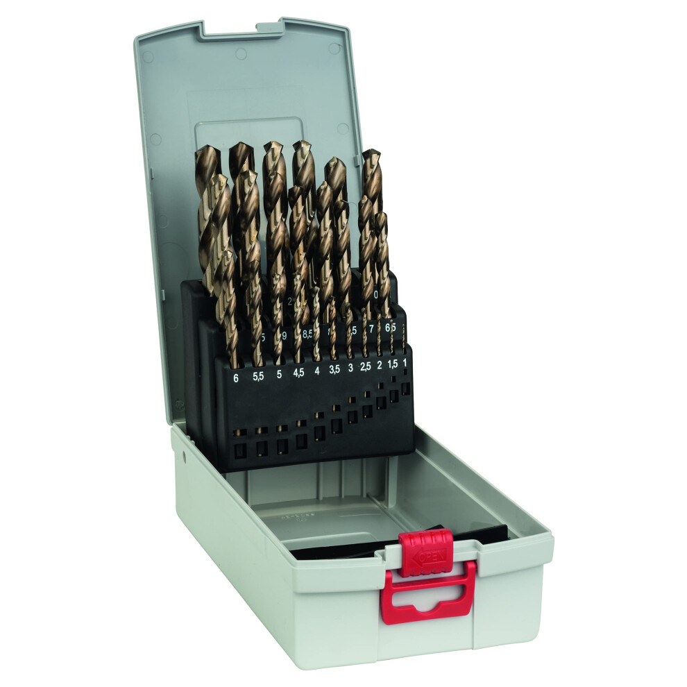 Bosch Professional 25pc. HSS-Cobalt ProBox Metal Drill Bit Set (for Stainless Steel, ? 1-13 mm, Accessories Drill Driver and Drill Stand)