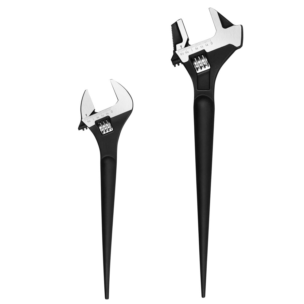 Maxpower Adjustable Spud Spanner Set, Adjustable Wrenches With 300Mm Adjustable Spud Wrench & 400Mm Reversible Jaw Adjustable Spanner With Hammer & 5051217143252