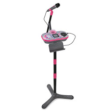 VTech Kidi Super Star DJ, Kids DJ Toy, Microphone Toy with Built-in Songs and Sound Effects, Microphone and Adjustable Stand, Karaoke Toy, Gift for