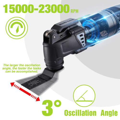 WORKPRO Oscillating Multi Tool 300W, 7 Variable Speeds, 3? Oscillation Angle, Quick Change Blade System, 17pc Accessories Kit Make it a Details 2