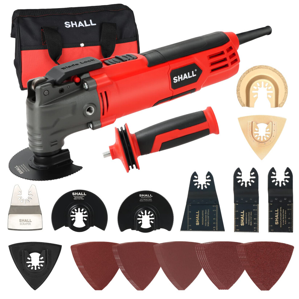 Shall Oscillating Tool, 500W Oscillating Multitool Kit With 5? Oscillation Angle, Quick Change & Kickback Protection, 6 Variable Speeds, Auxiliary 5051217144792