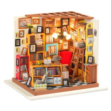 RoWood DIY Miniature Doll House Kit Library, Wooden Dollhouse Model Building Kits, Craft Kits Gifts for Adults and Teens
