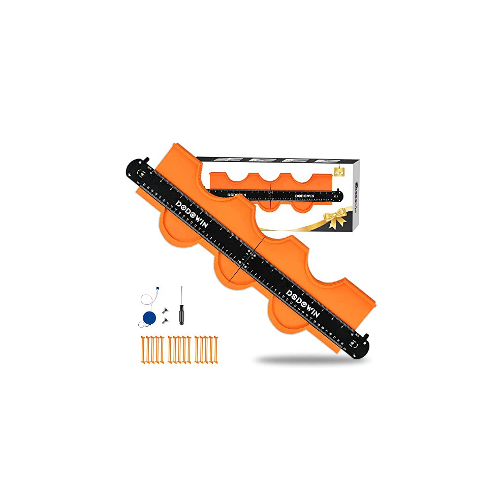 Dodowin Connectable Contour Gauge 20", Laminate Flooring Profile Duplicator Tiling Template Marking Shape Tools, Woodwork Carpenter Scribe Gadgets, 5051217147946