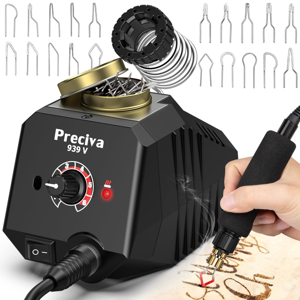 Wood Burning Kit, Preciva Temperature Adjustable Woodburner Pyrography Tool Kit With Wood Burning Station Kit, Fast Heating For Diy Engraving Craft 5051217144778