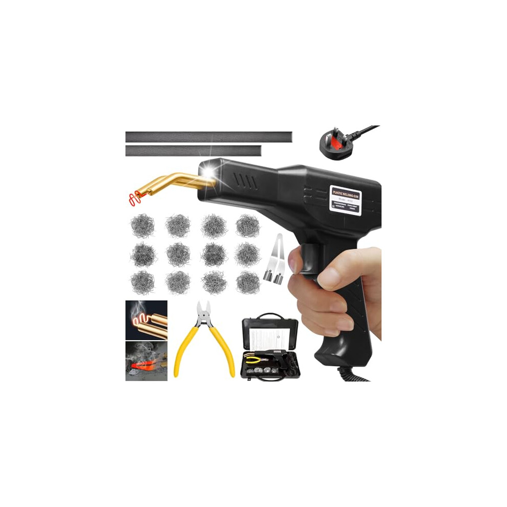 150W Plastic Welder, 2 In 1 Plastic Welding Kit, Hot Stapler Kit, 800Pcs Hot Staples & 2Pcs Welding Plastic Welding Rods, Plastic Repair Kit, Plastic 5051217143931