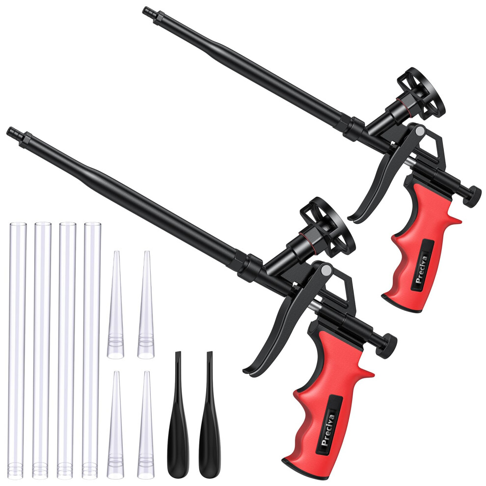 Foam Gun, Preciva 2Pcs Expanding Foam Gun, Professional Heavy Duty Pu Foaming Gun Foam Filler Gun, Insulation Spray Applicator Polyurethane Caulking 5051217147595