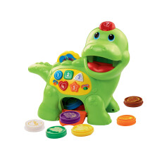 VTech Baby Feed Me Dino | Musical Baby Toy with Numbers, Counting Music & Shapes | Interactive Light Up Toy Suitable From 1, 2, 3 Year Olds Boys &