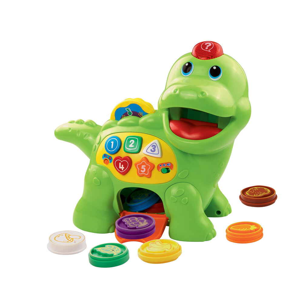 VTech Baby Feed Me Dino | Musical Baby Toy with Numbers, Counting Music & Shapes | Interactive Light Up Toy Suitable From 1, 2, 3 Year Olds Boys &