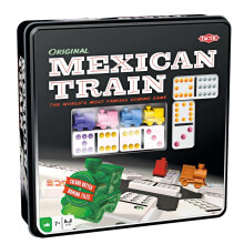 Tactic - 54005 - Mexican Train - 91 Dominoes - 8 Players - Metal Box (assorted) for 7 years +