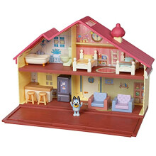Bluey Heeler Family Home Play Set: 1 Official Collectable Action Figure, Large Playhouse Playset 4 Rooms, Furniture Accessories and Pull Down Patio