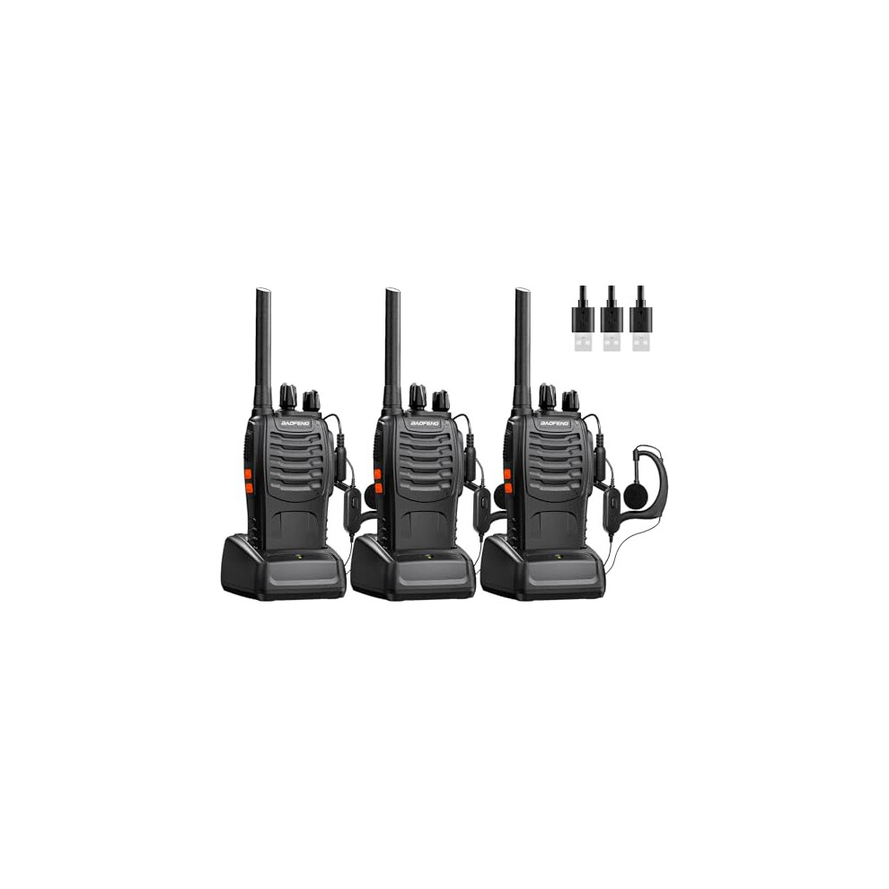 Walkie Talkies Long Range Rechargeable Walkie Talkie Set Portable Handheld 16Channels Two Way Radio with Earpiece,Build in LED Light for Adults