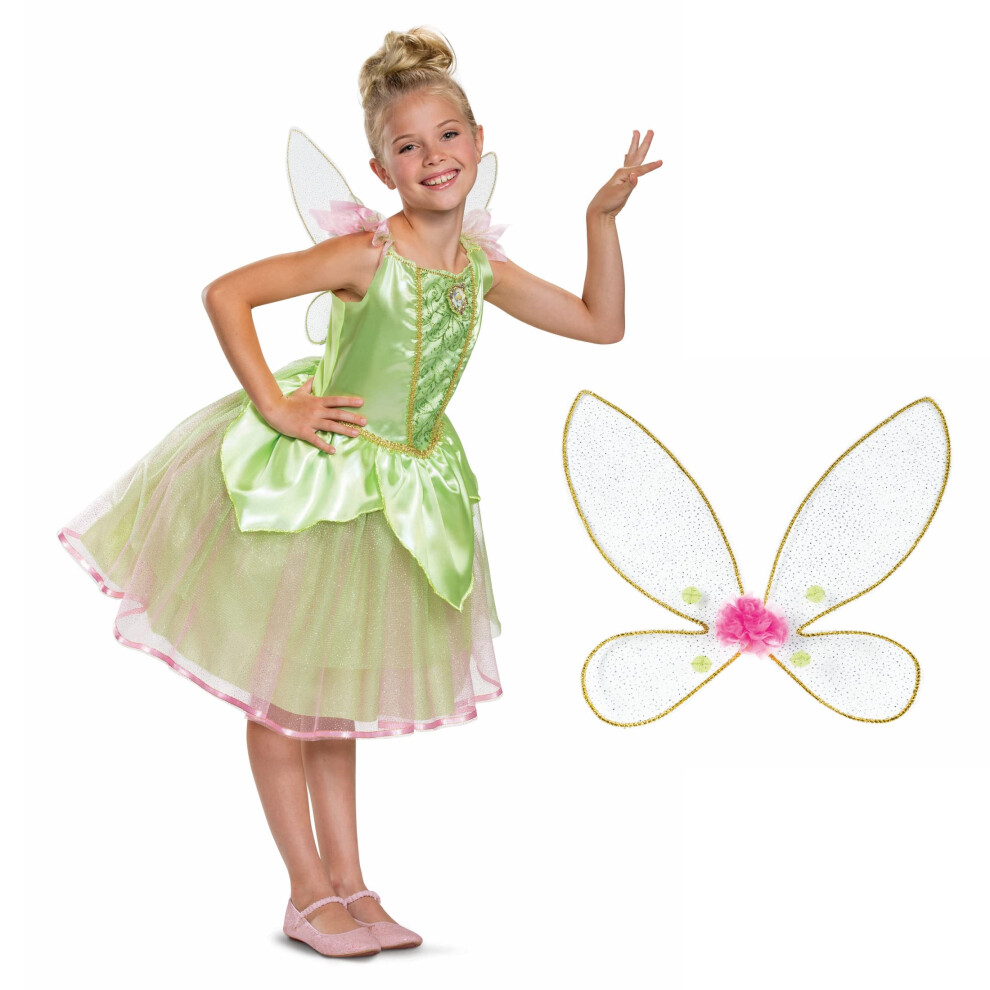 Tinkerbell Costume Fairy Fancy Dress Kids Disney Official Deluxe Tinkerbell  Costume Kids Includes Tinkerbell, image size:990x990