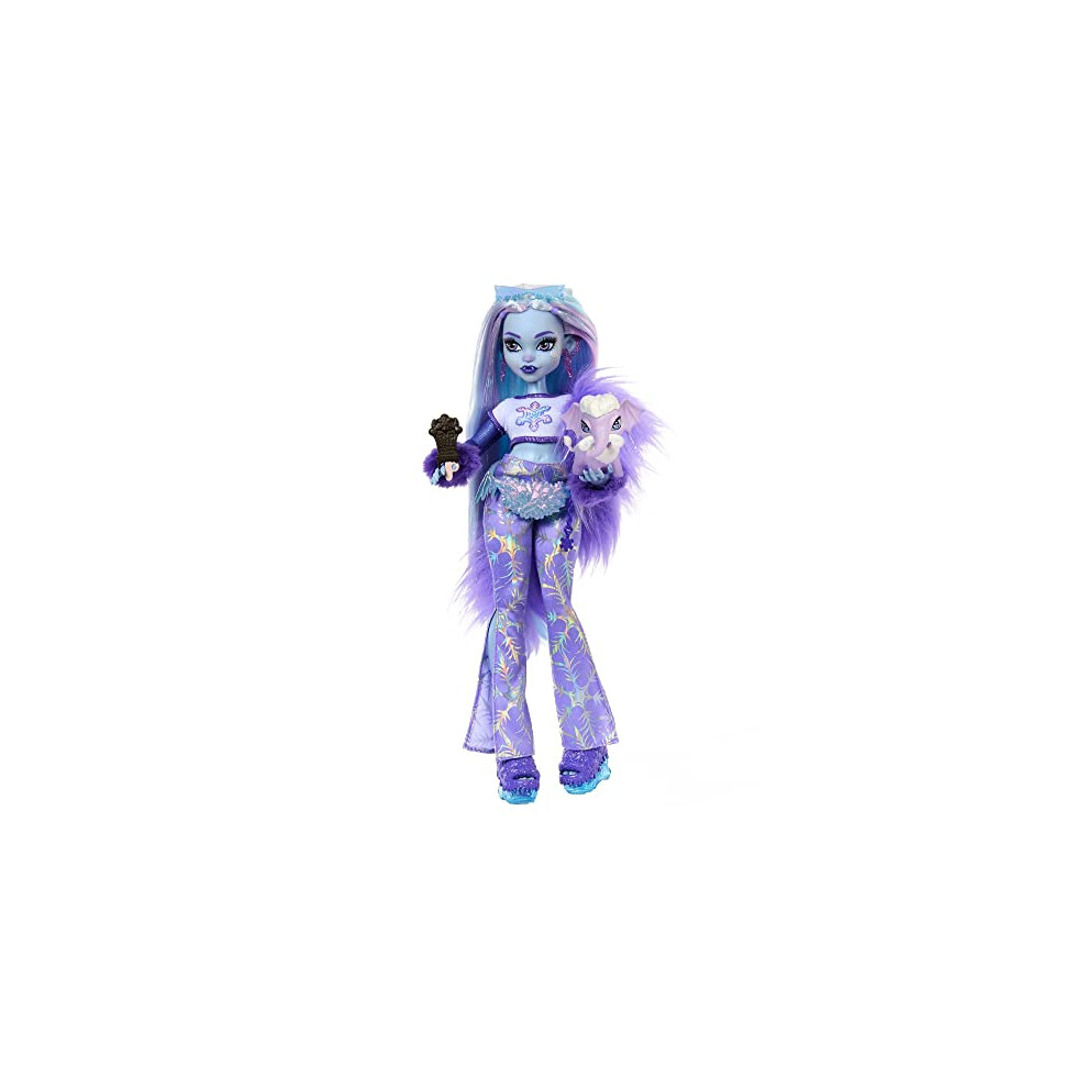 Monster High Doll, Abbey Bominable Yeti Fashion Doll with Pet Mammoth and Themed Accessories, HNF64