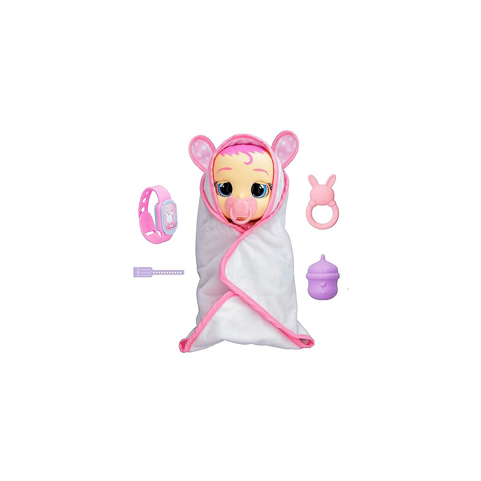 Cry Babies Newborn Coney Deluxe Interactive Newborn Doll with A Smart Bracelet Real Tears and Baby Accessories Gift Toy for Girls and Boys Ages 18 on OnBuy