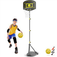 GILIKOKO Basketball Hoop and Stand,Basketball Hoop for Kids at Age 3-8,Height Adjustable Outdoor Basketball Hoop 3.6-6.2ft Present for Boys or Girls