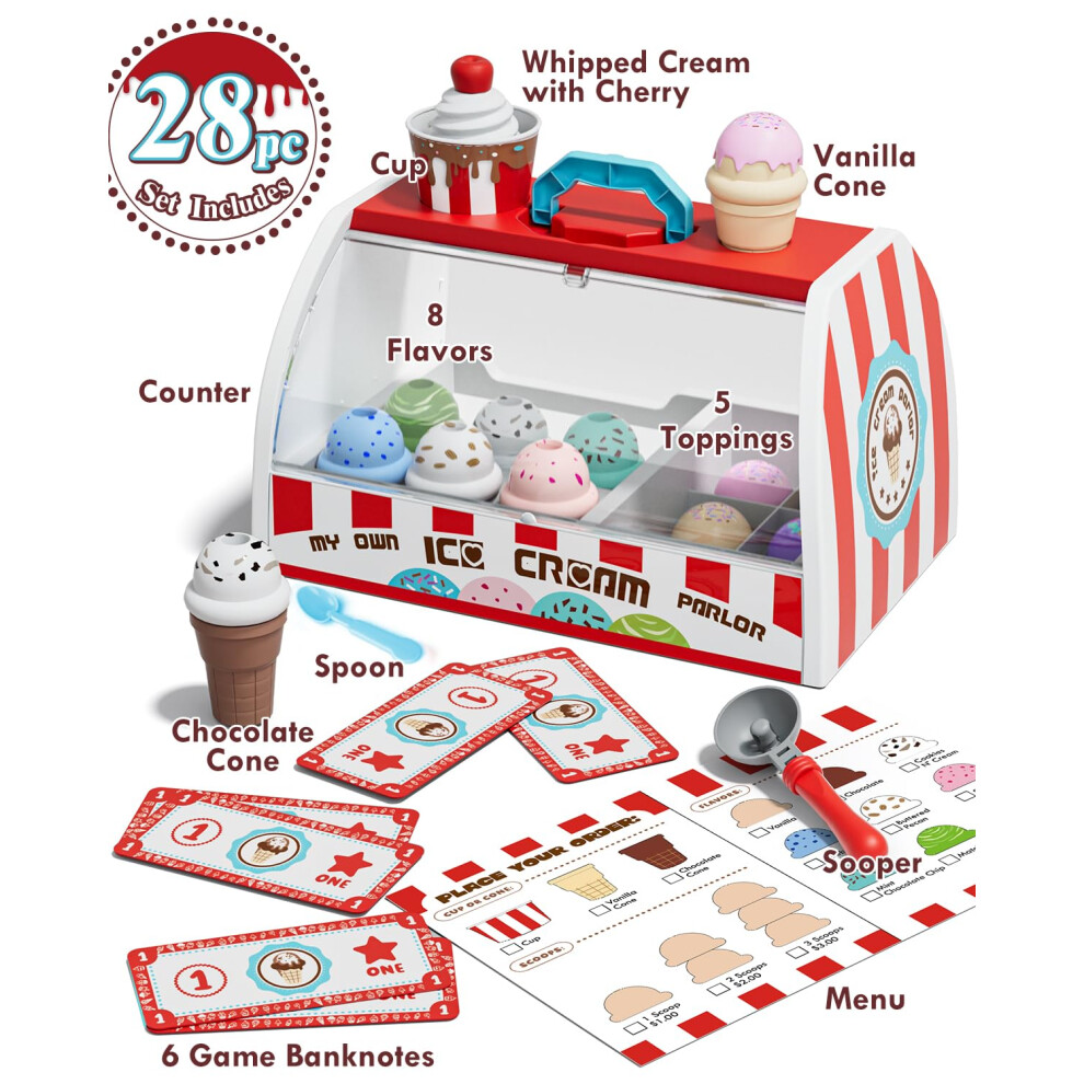 Lehoo Castle Ice Cream Toys for Kids, Ice Cream Shop, Play Food