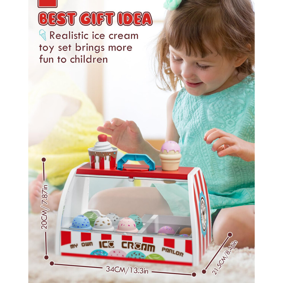 Lehoo Castle Ice Cream Toys for Kids, Ice Cream Shop, Play Food