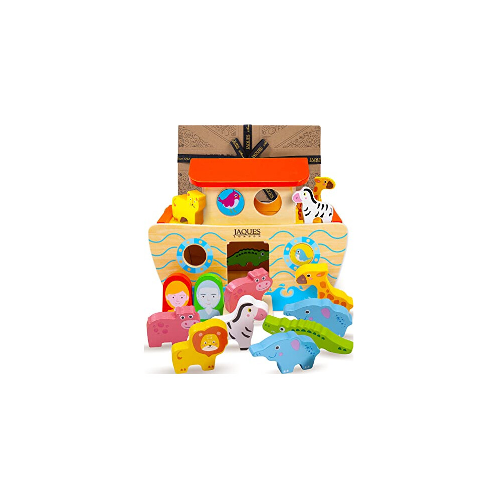 Noahs Ark Toy Wooden | Wooden Toys For 1 Year Old Boy & Girl + | Christening Gifts For Girls & Boys | Montessori Baby Toys | Since Jaques Of London