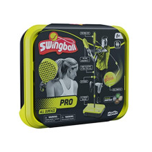 Swingball Pro All Surface, Black and Yellow, Outdoor Activities, Traditional Pole in the Ground Swingball, Real Tennis Ball and 2 Championship Bats,