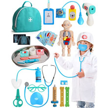 Lehoo Castle Kids Doctors Set, Pretend Doctor Kit Toys Medical Playset, Wooden Play Toys, Educational Toys for 3 Year Old Boys