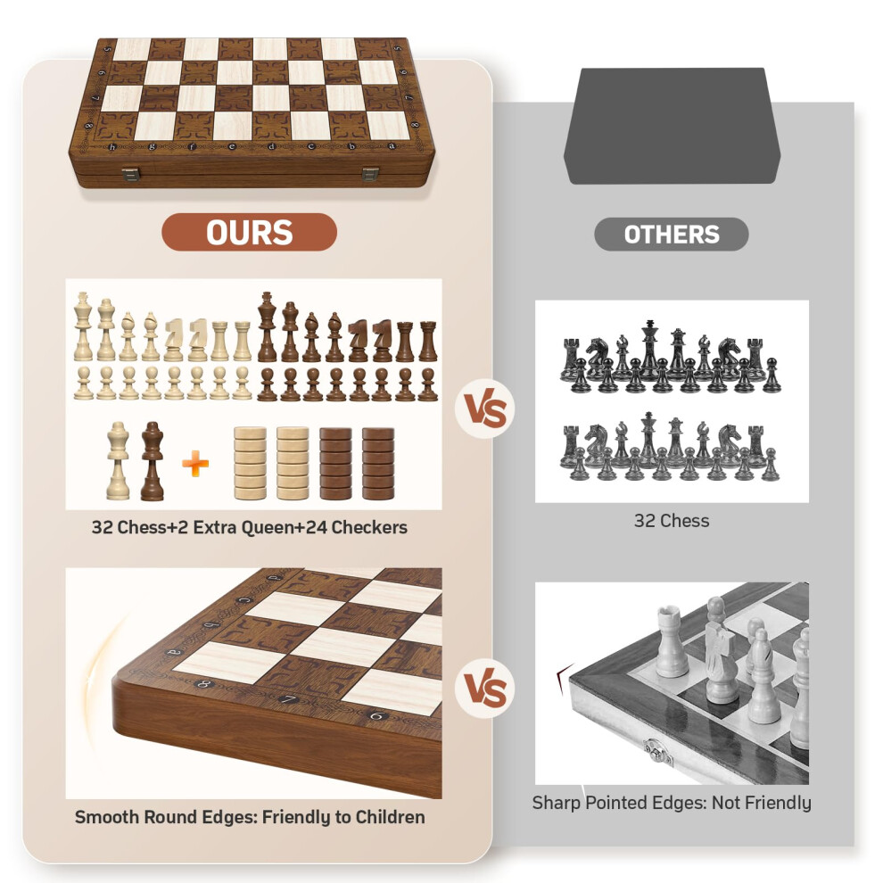 paome-chess-set-and-checkers-2-in-1--16--wooden-chess-board-game-for-kids-adults--foldable-chess-board-set-with-2-extral-queen--gifts-for-women-men