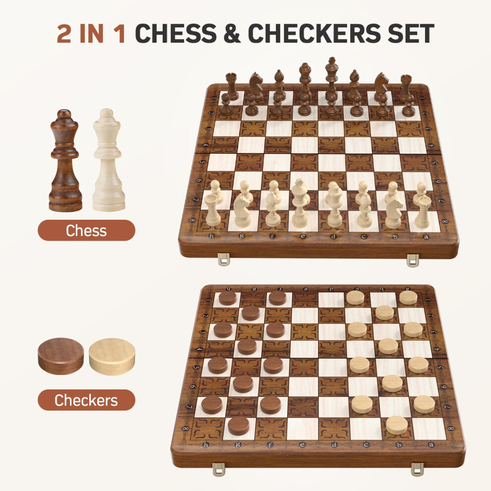 paome-chess-set-and-checkers-2-in-1--16--wooden-chess-board-game-for-kids-adults--foldable-chess-board-set-with-2-extral-queen--gifts-for-women-men