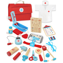 Lehoo Castle Doctors Set for Kids, Toys for 3 Year Old Boys, Wooden Kids Doctors Kit with Doctor Costume, Kids Doctors Set, Kids Toys Age 3, 3 Year