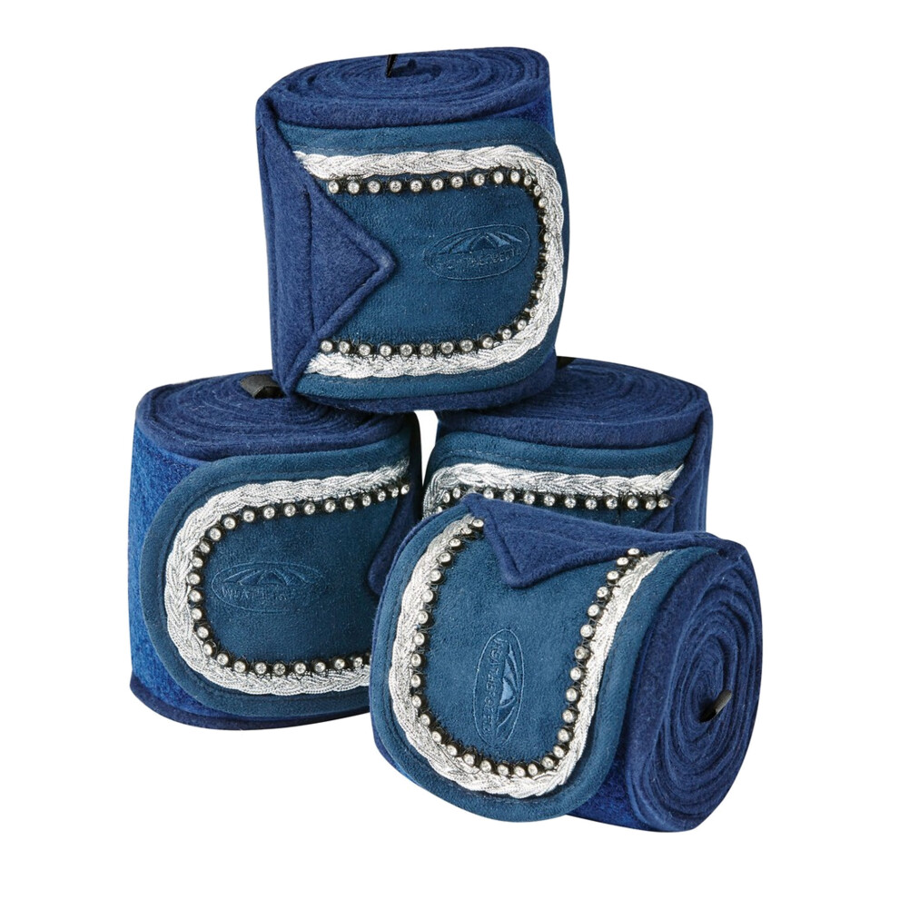 (One size, Navy) Weatherbeeta Fleece Bling Bandage For Horses (Set Of 4)