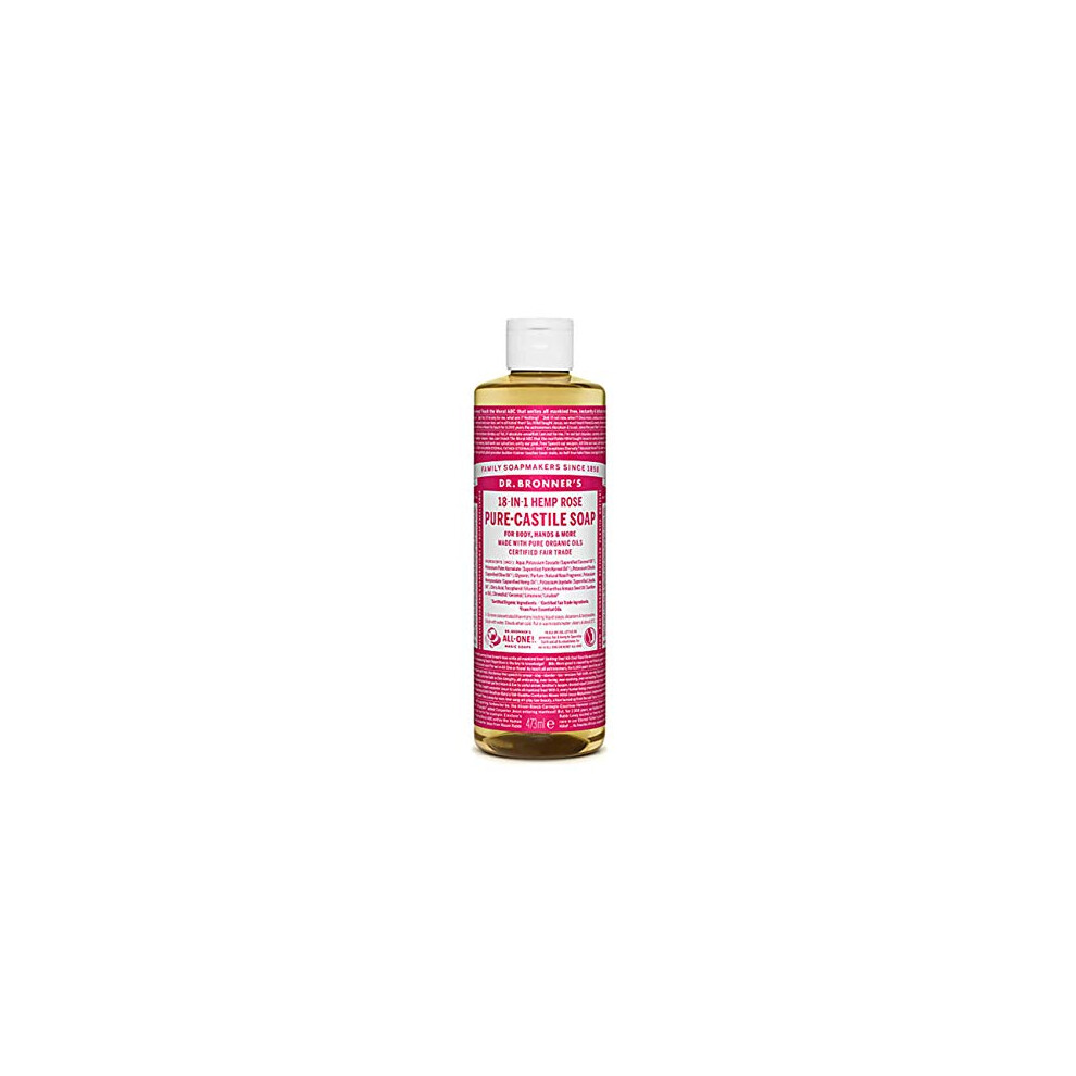 Dr. Bronner's Organic Rose Pure-Castile Liquid Soap, 473 ml