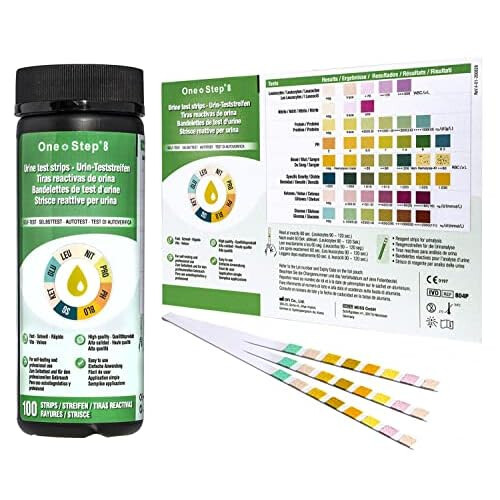 100 x Urine Test Strips for Infection Cystitis Testing Sticks, UTI, Nitrite, Leukocytes, 8 Parameter Urinalysis Multisticks
