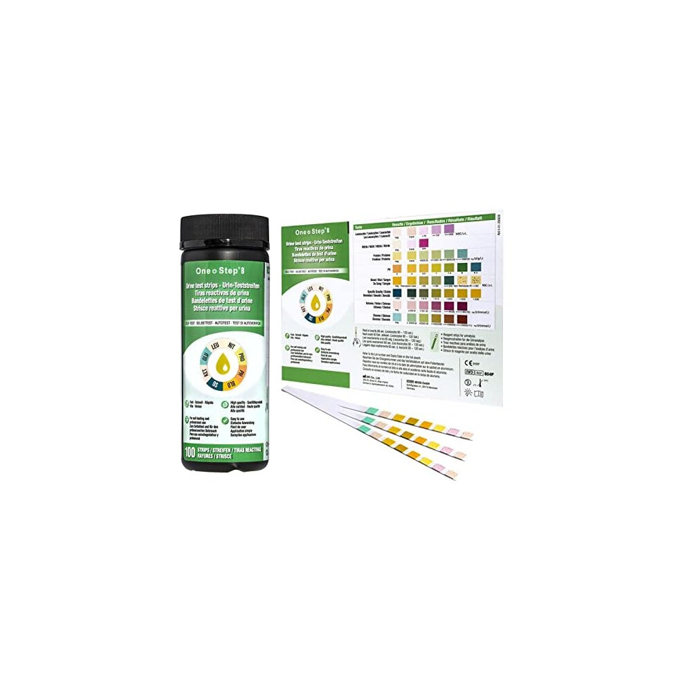 100 x Urine Test Strips for Infection Cystitis Testing Sticks, UTI, Nitrite, Leukocytes, 8 Parameter Urinalysis Multisticks