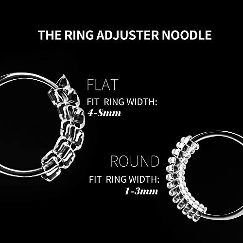 ELETIUO RING ST?RRELSE ADJUSTER FOR LOSINGER - 60PACK 2 Styles Ring Guard Ring Sizer 10 St?rrelser Fit til mand og kvinde Ring 2