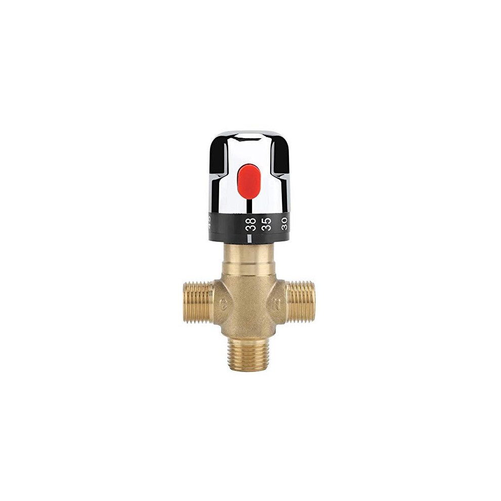 Thermostatic Mixing Valve, Brass Thermostatic Mixer Valve Blending Valve Water Temperature Pipe Basin Thermostat Control Or Bathroom Washroom Kit 719527273728