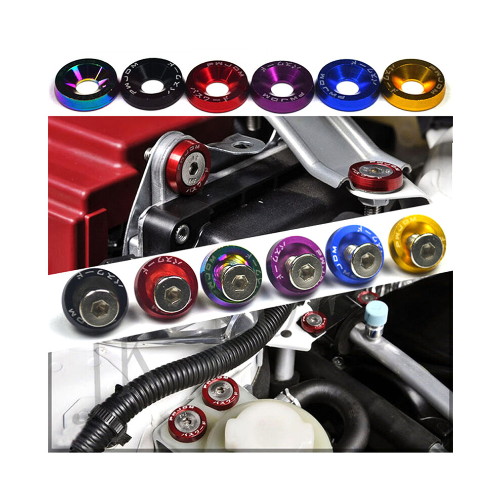 1Set Billet Aluminum Fender Bumper Washer Bolt Engine Bay Screw Dress 9042977849252