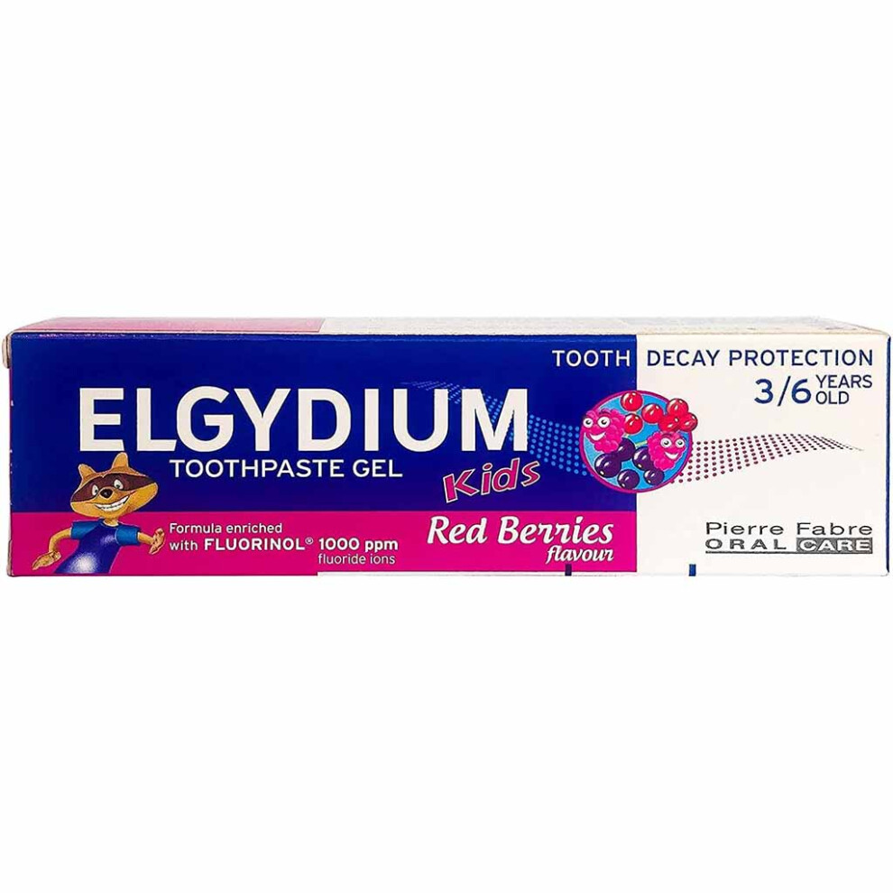 Red Elgydium Kids Berries Fluoride Toothpaste For Tooth Decay Protection, Protects & Strengthen Children Milk Teeth, 50Ml