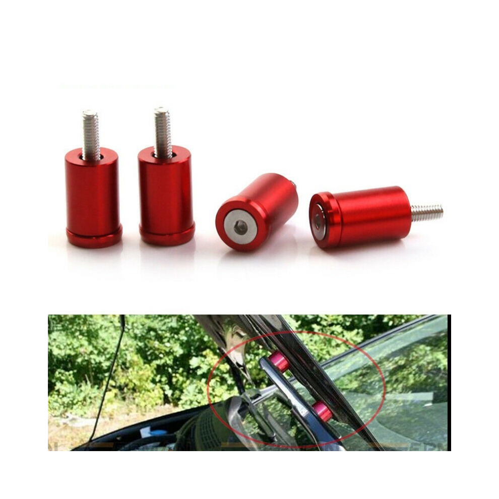 1'' 8Mm Aluminum Hood Vent Spacer Riser Kit For Car Engine Turbo Engine Red 9042977807405