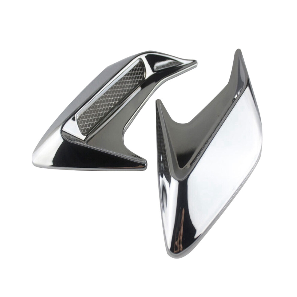 2Pcs Abs Plastic Car Side Vent Air Flow Fender Intake Sticker Shark Gills 9042977801830