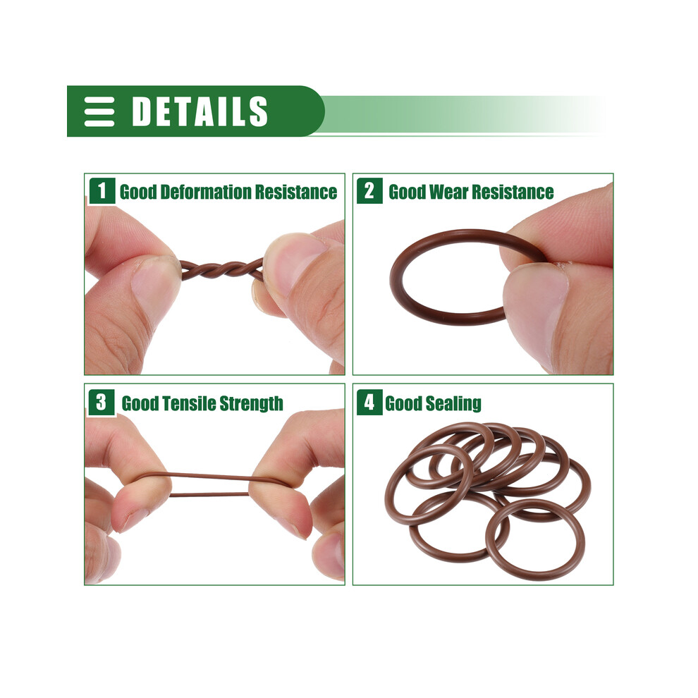 (7Mm Id X 2.5Mm Cs) Uxcell 100Pcs Fkm Rubber O Ring Seal Gasket Orings Seal Washer For Plumbing 9042977807870