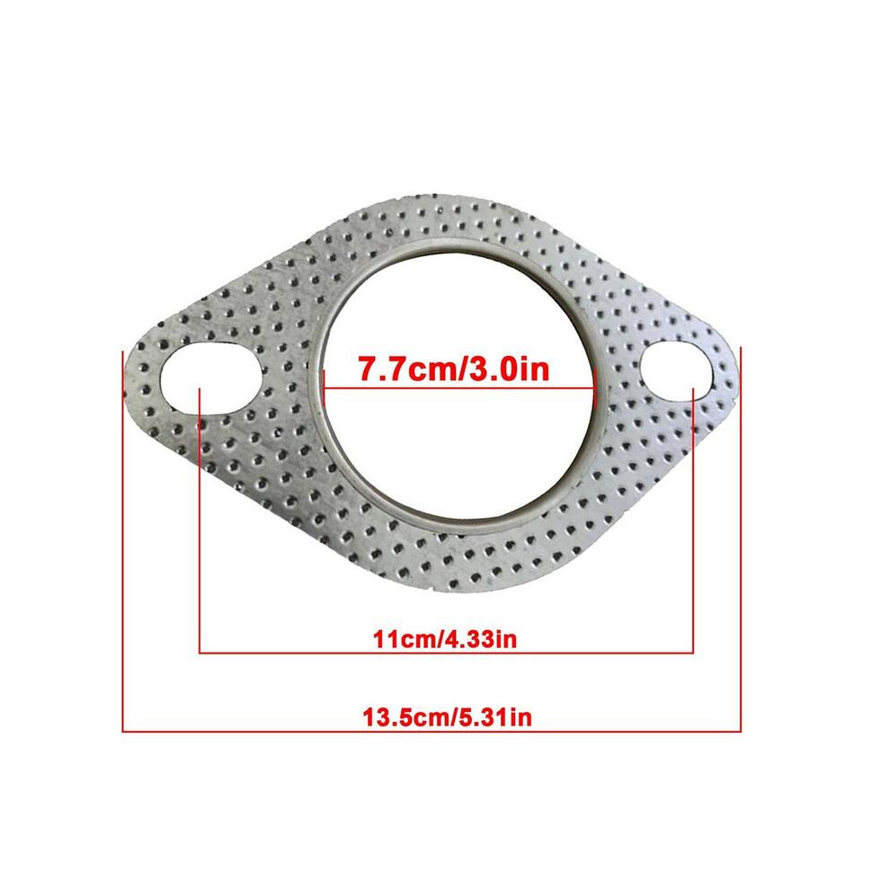 (3.0 Inches 77Mm) 1Pcs 2-Bolt Hole High Temperature Exhaust Gasket Turbo Flange 53Mm Reinforced 9042977799090